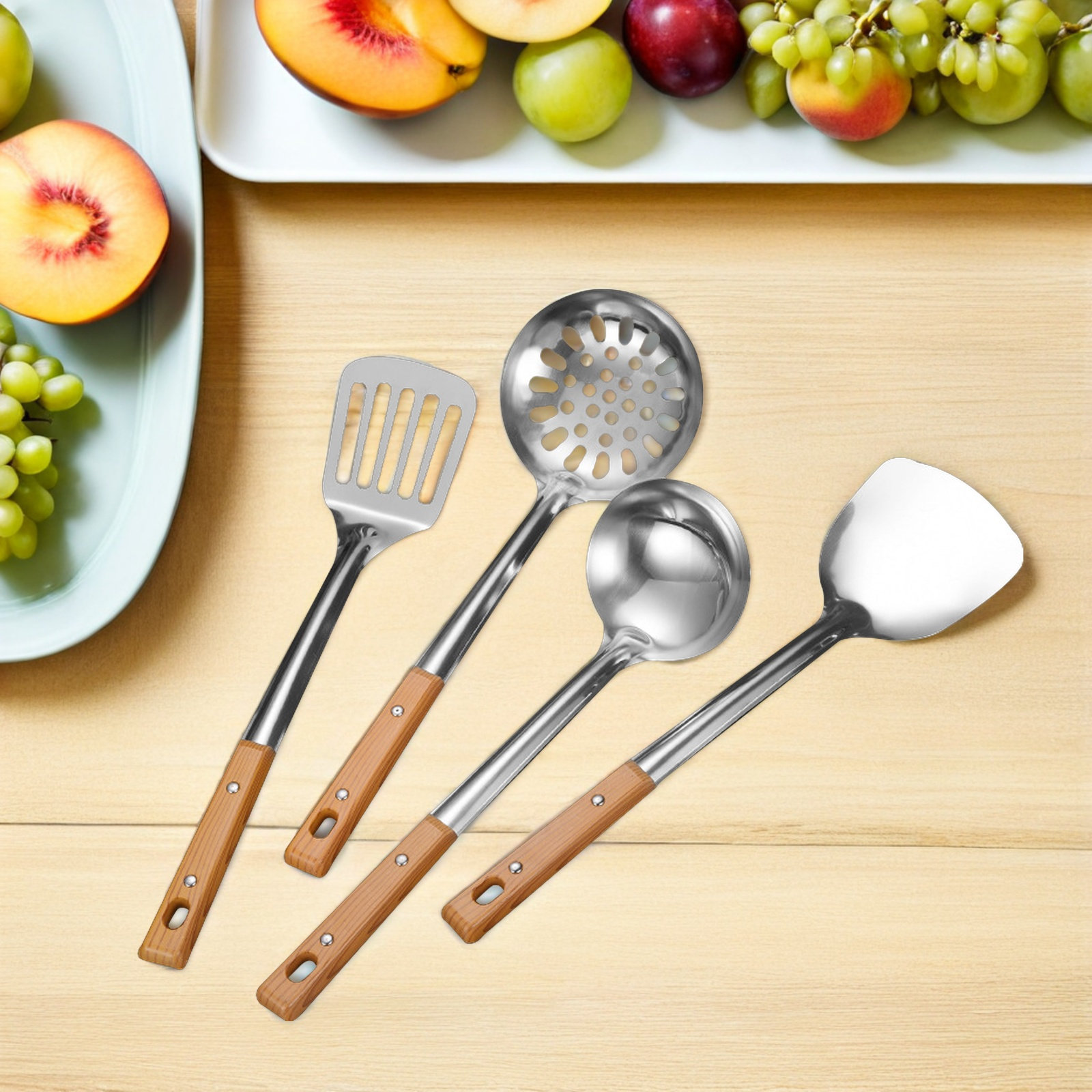 Home Cooking Utensil Set - 4Pcs Stainless Steel Cooking Utensil Set