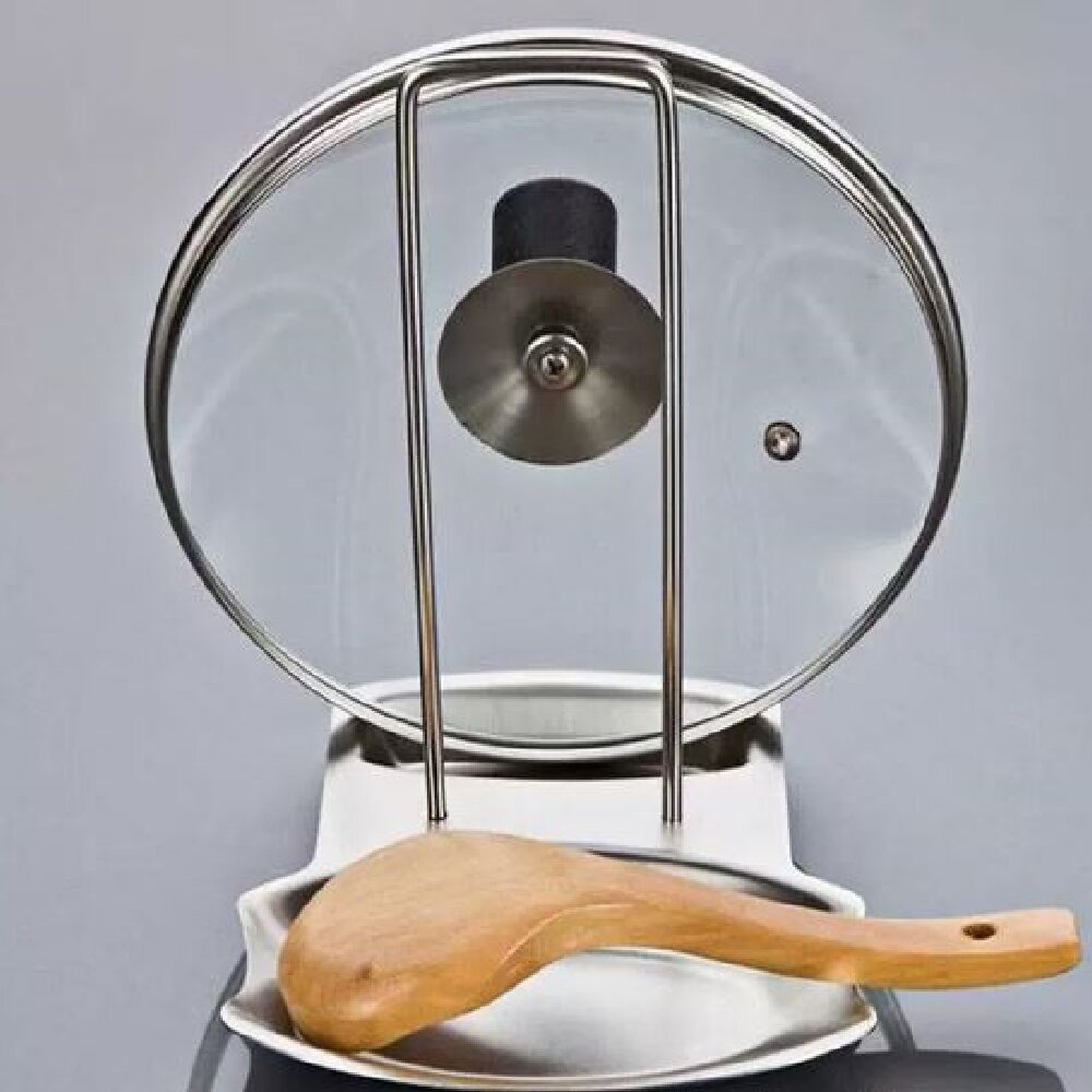Home Cooking Utensils - Stainless Steel Pot Lid Holder Kitchen