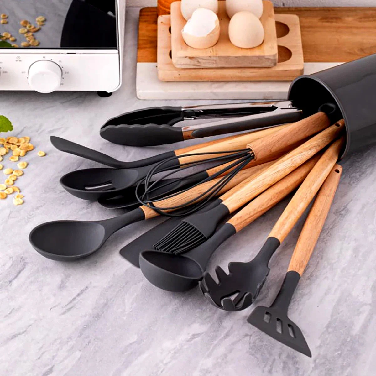 12Pcs Silicone Utensils Set No - Home Cooking Utensil Set review and price