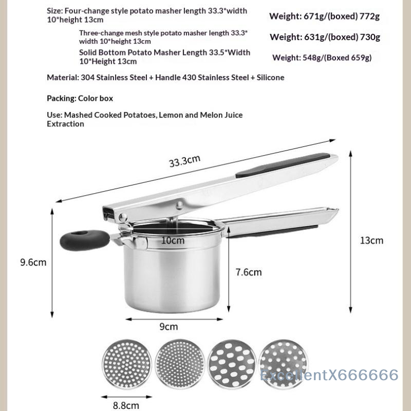 Stainless Steel Potato Ricer H - Home Cooking In review and price