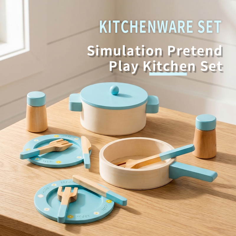 Wooden Kitchen Play Set for Ki - Home Cooking Utensil Set review and price