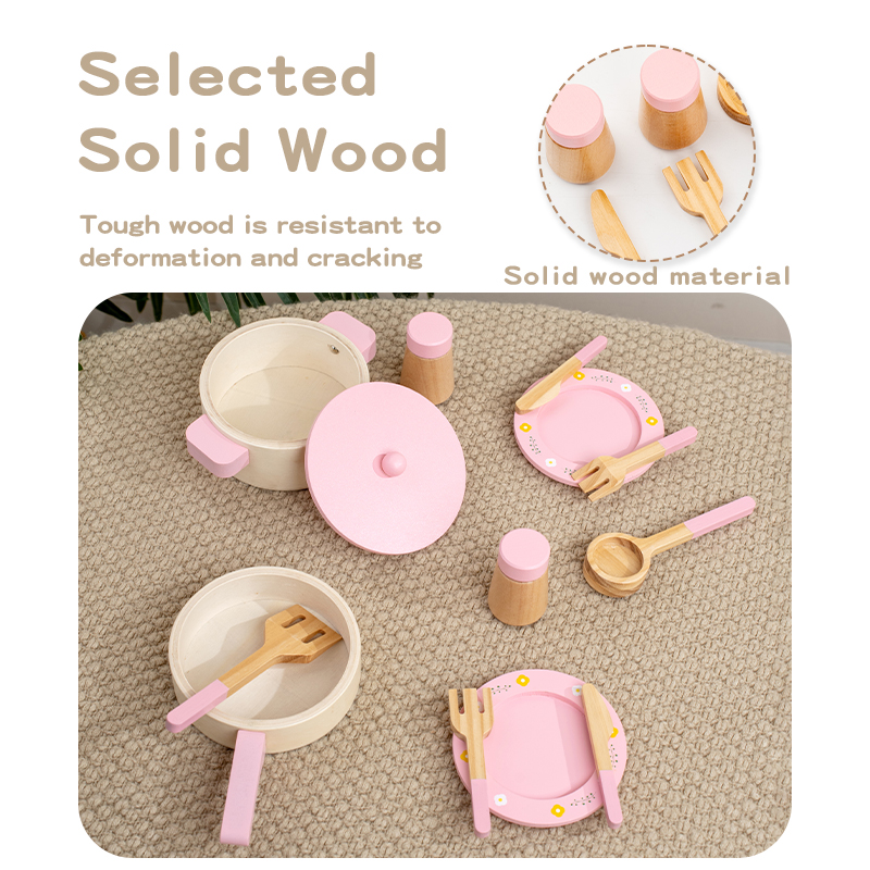 Wooden Kitchen Play Set for Ki - Home Cooking Utensil Set review and price