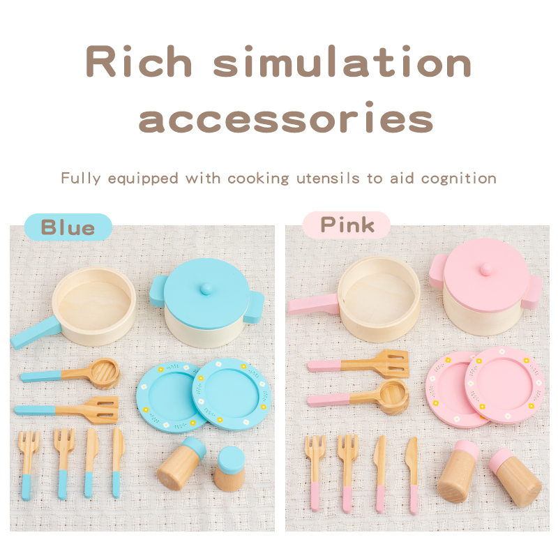 Wooden Kitchen Play Set for Ki - Home Cooking Utensil Set review and price