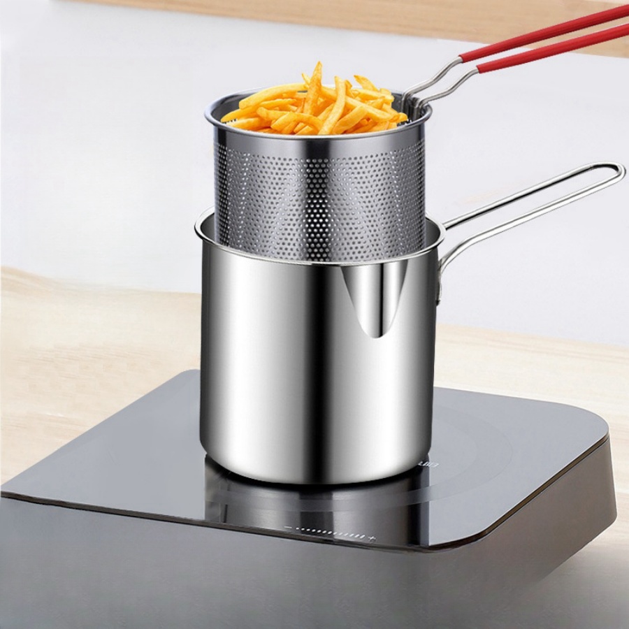 Compact Stainless Steel Deep F - Home Cooking Utensils review and price